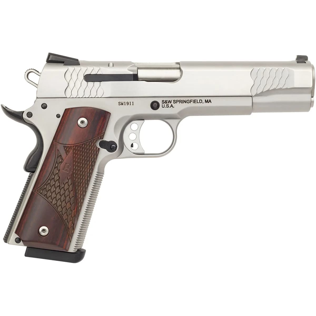 SW1911 E-Series 45 ACP 5” BBL (2)8RD Mags SS/Wood