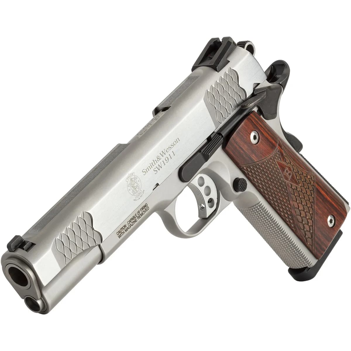 SW1911 E-Series 45 ACP 5” BBL (2)8RD Mags SS/Wood - photo 4