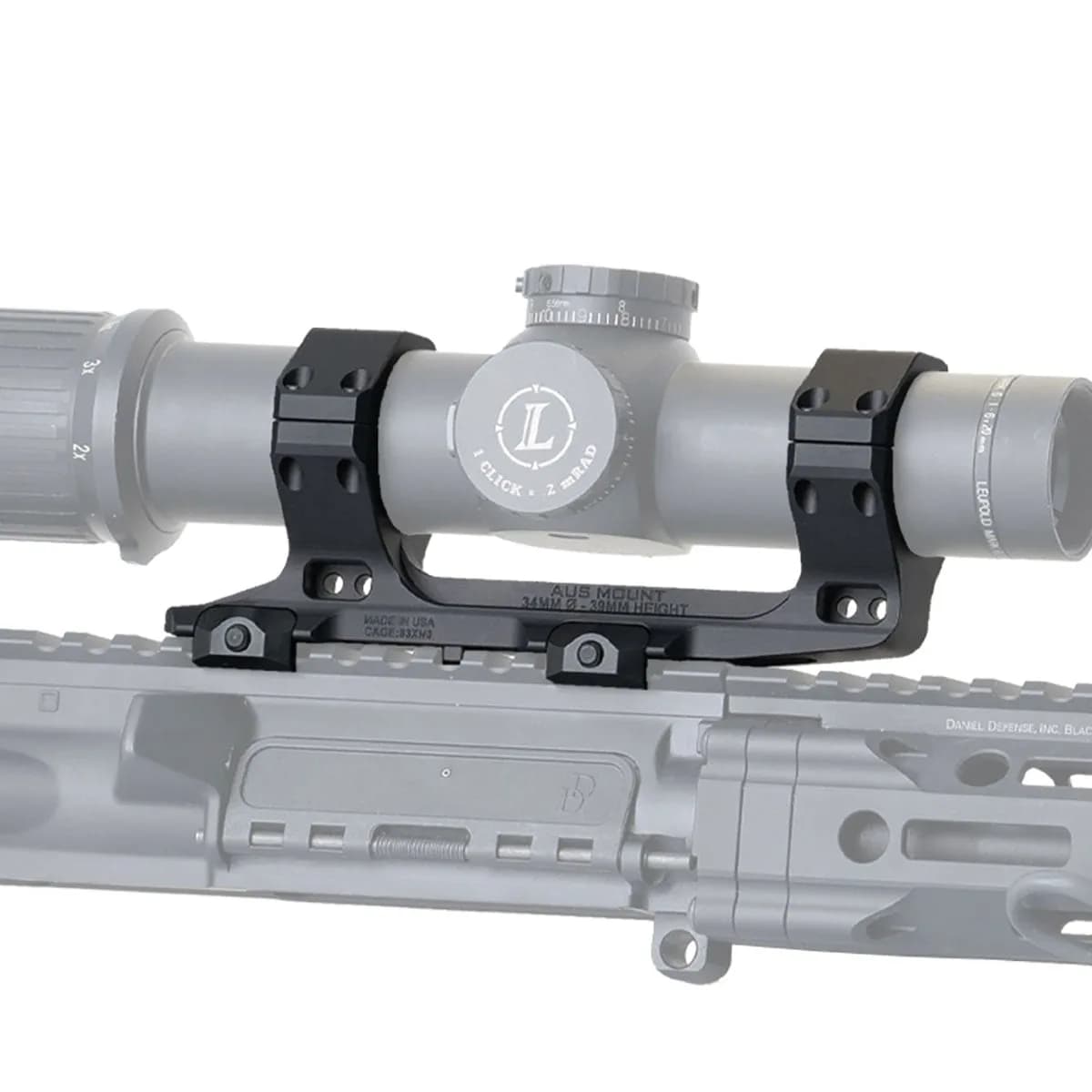 34mm 1.54" 0 MOA AUS Optic Mount Black
