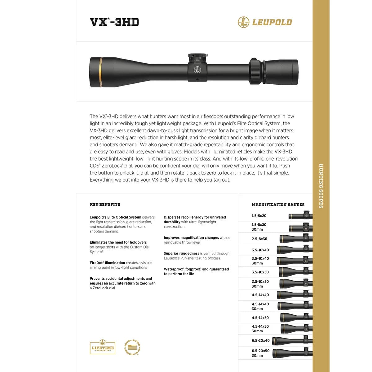 VX-3HD 3.5-10x50mm SFP Duplex Reticle Black - photo 10