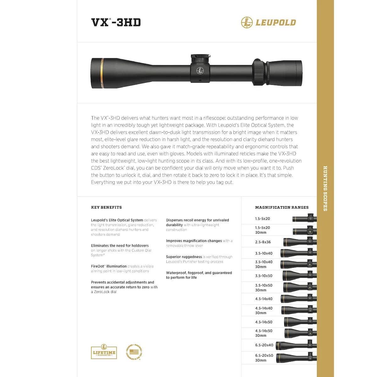 VX-3HD 3.5-10x50mm SFP Duplex Reticle Black - photo 7