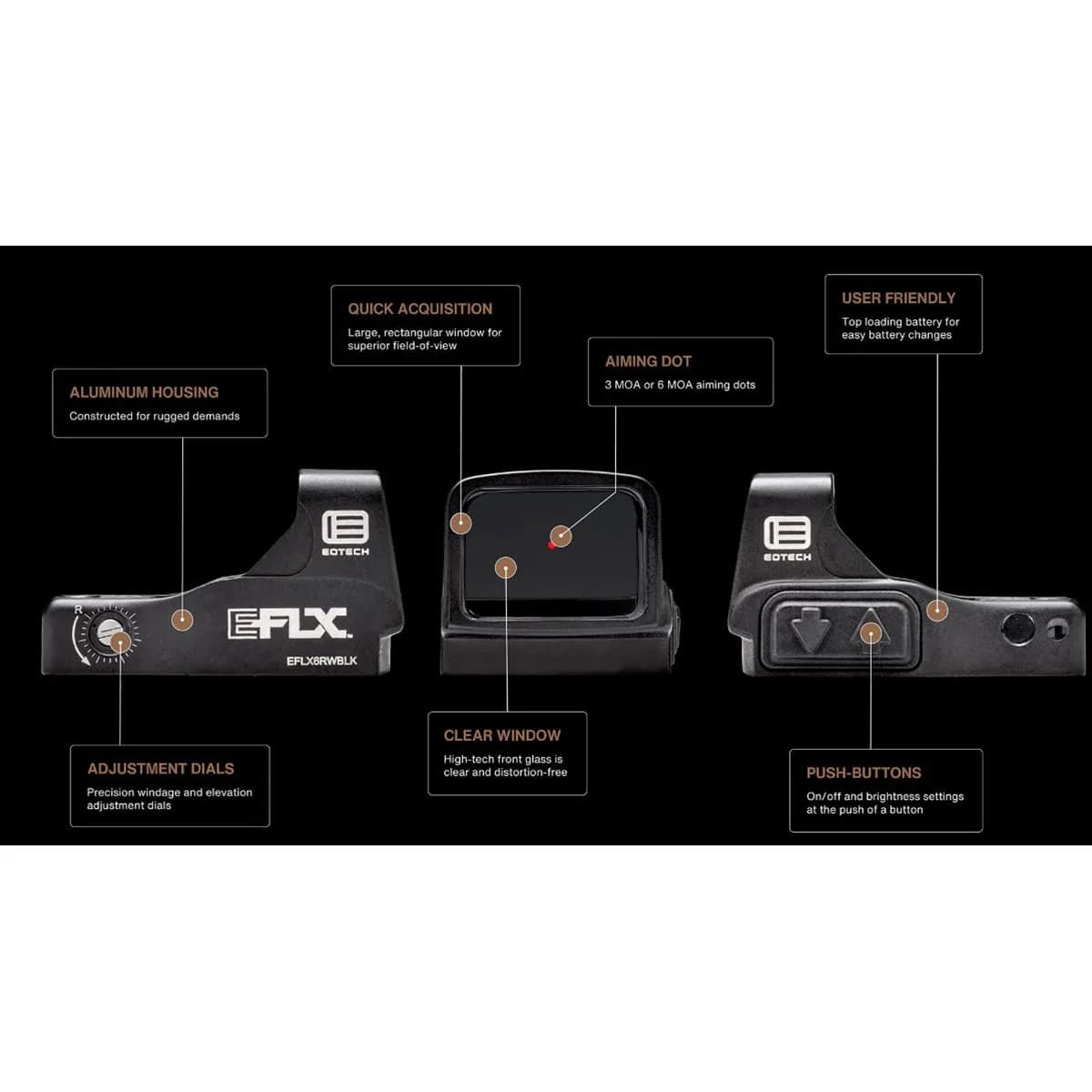 EFLX 6-MOA Dot Reticle Mini Reflex Sight Black - photo 3