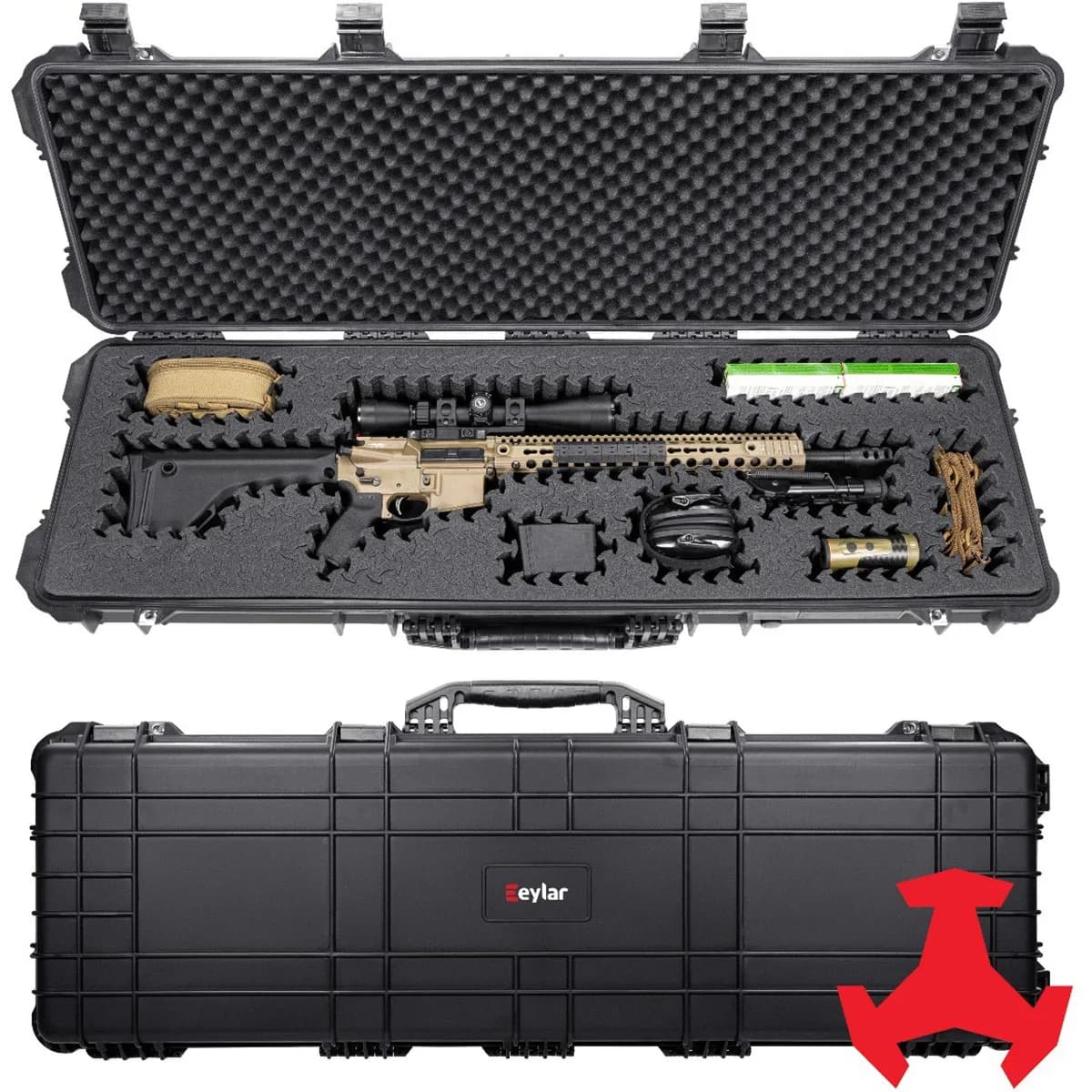 48" Hard Rifle Case w/Ragar Foam Insert Black