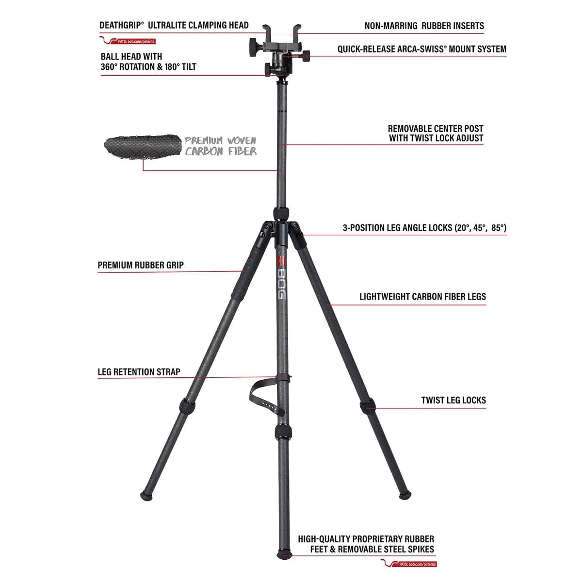Deathgrip Sherpa Tripod Arca Swiss Mount Black - photo 5
