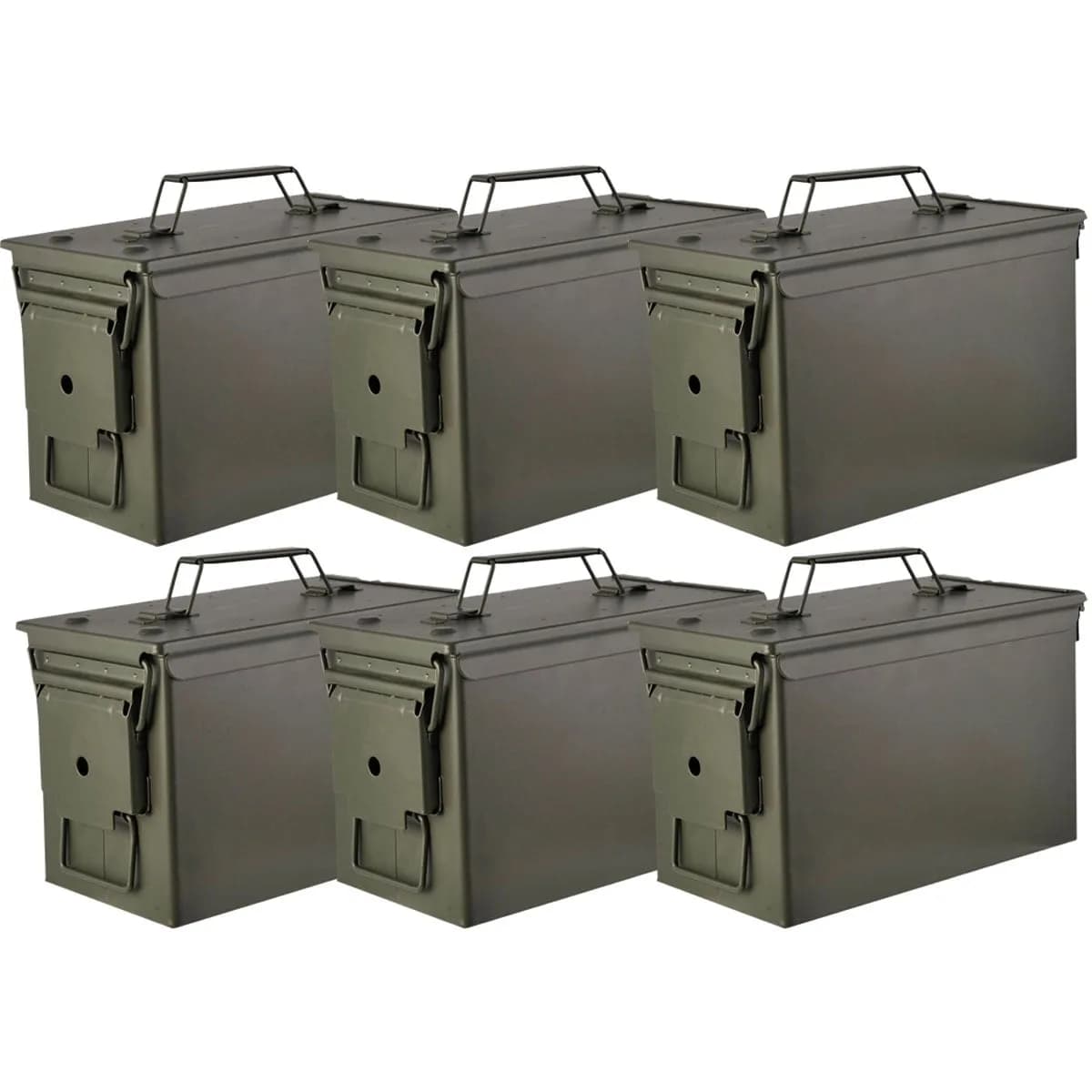 M2A1 50 Cal Steel Ammo Can OD Green 6-Pack