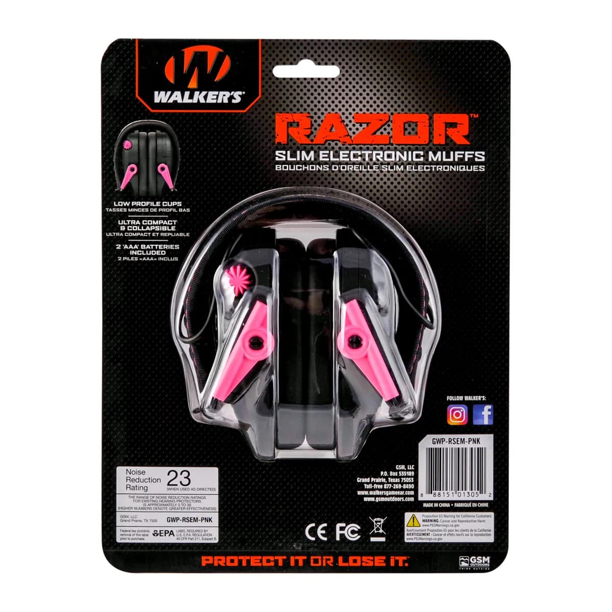 Razor Slim Electronic Muffs, Pink - photo 8