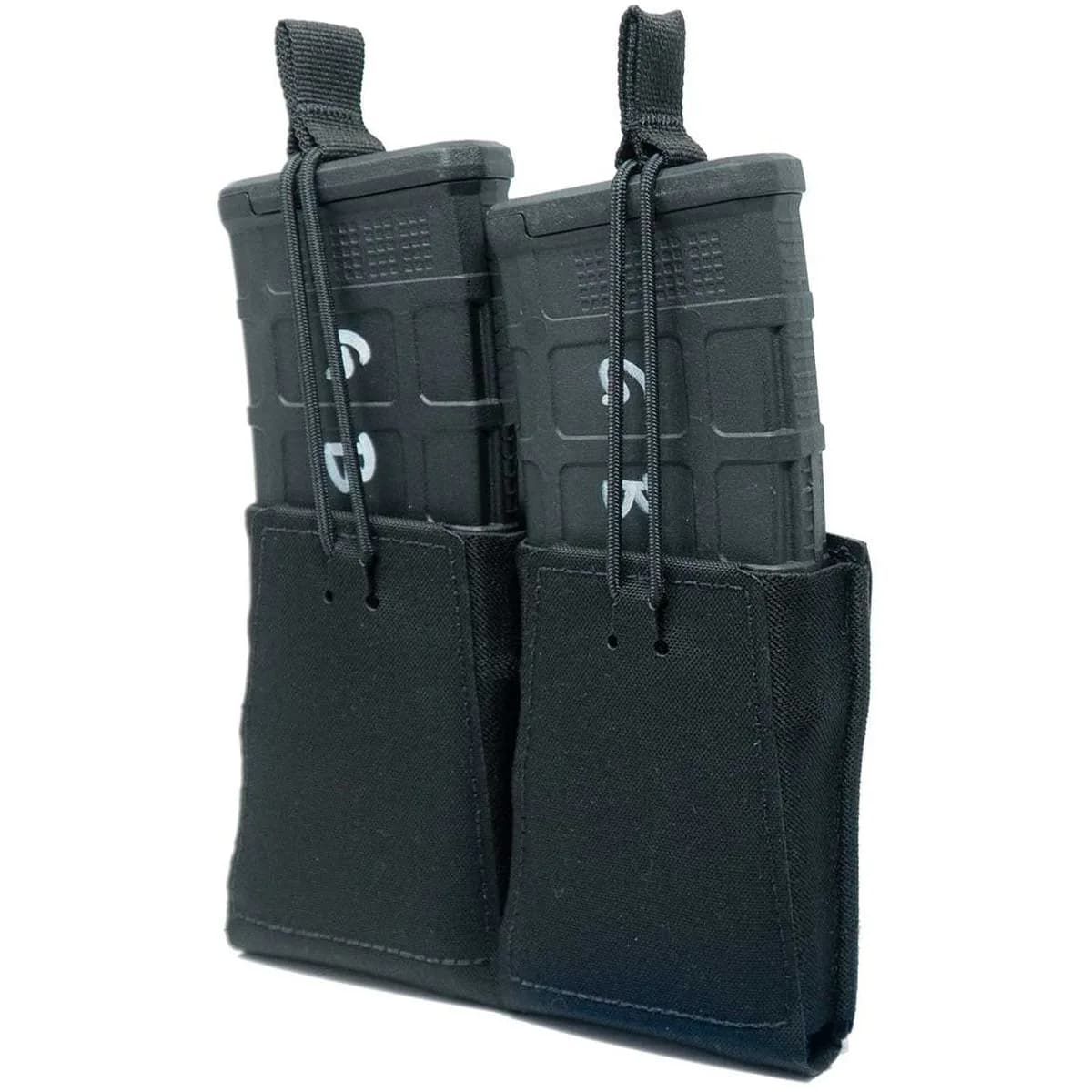 Double Rifle Mag Pouch w/Bungee Retention Black