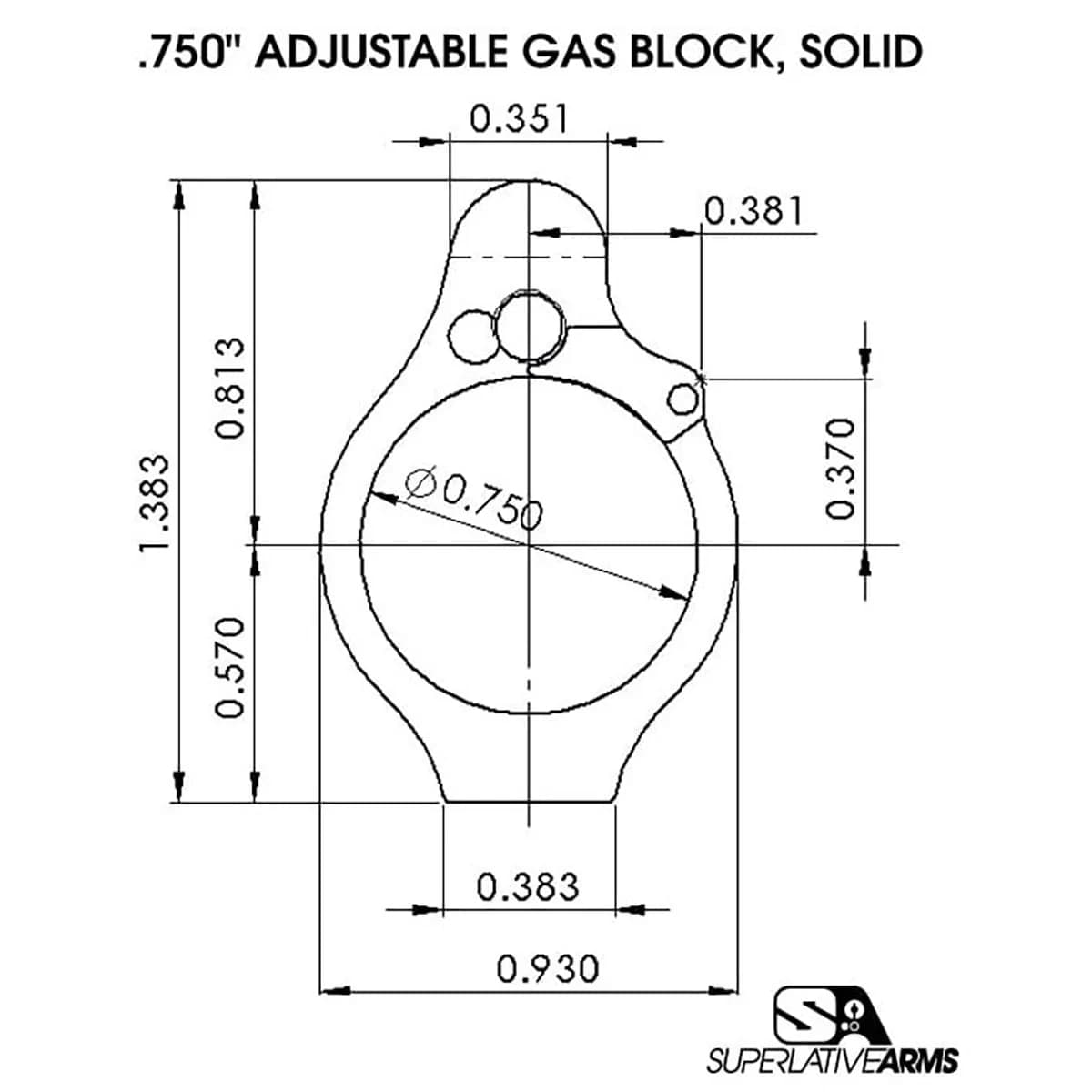 AR-15 Solid SS Adjustable Gas Block .750" Tan - photo 2