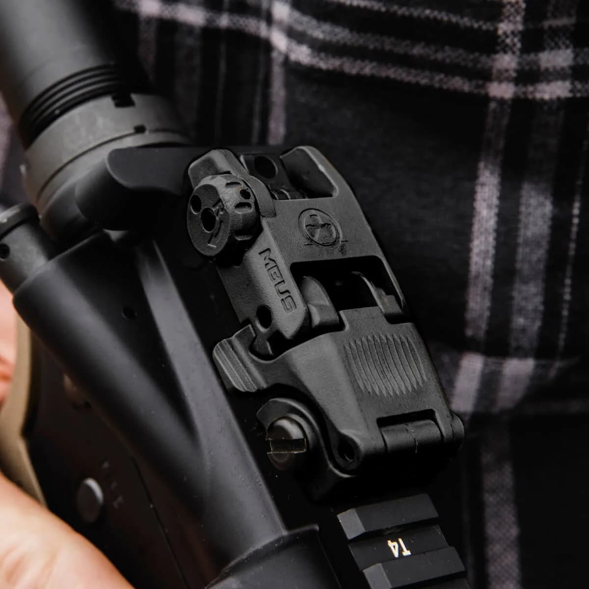 MBUS Rear Sight Flip-Up Polymer for AR-15 Black - photo 3
