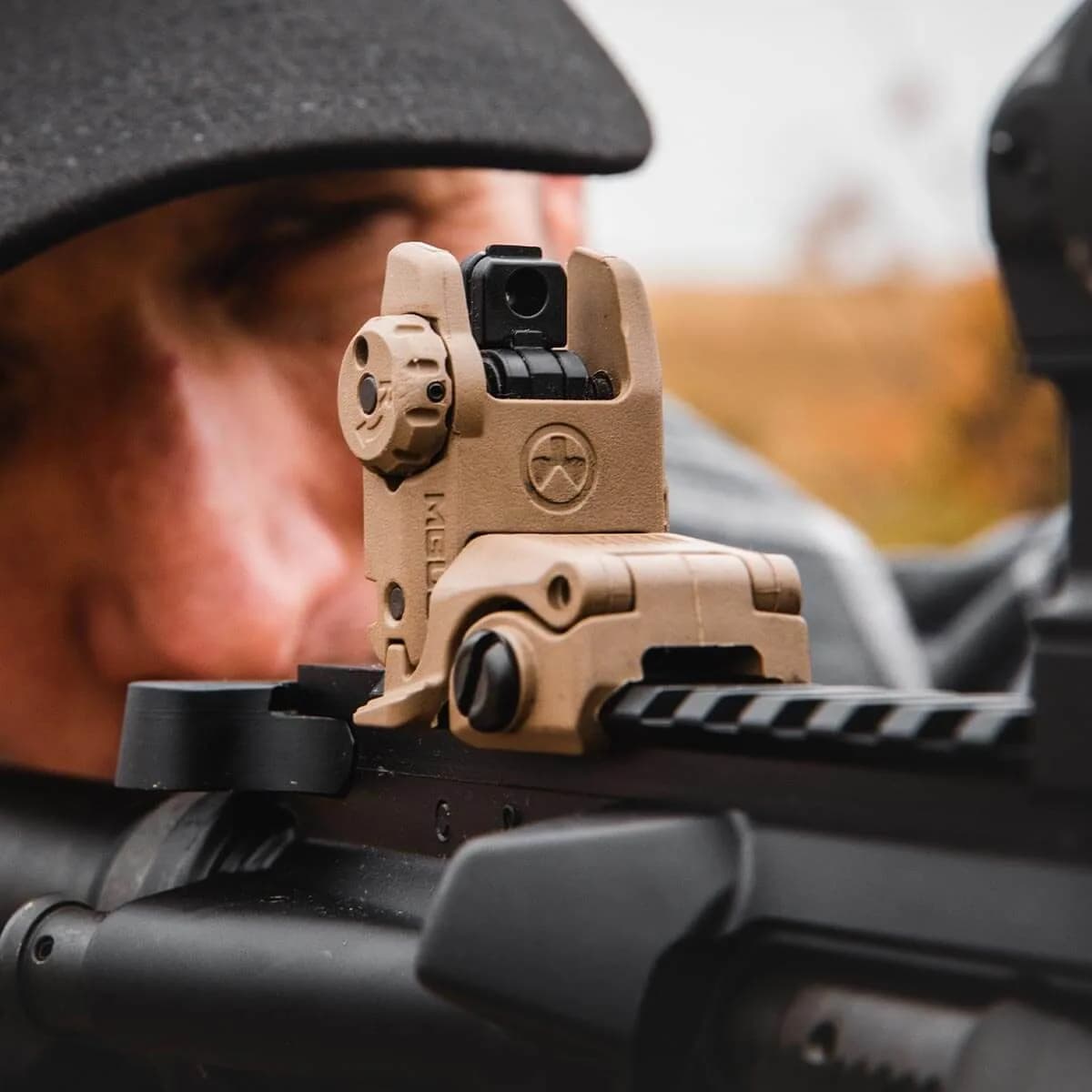 MBUS Rear Sight Flip-Up Polymer for AR-15 FDE - photo 3