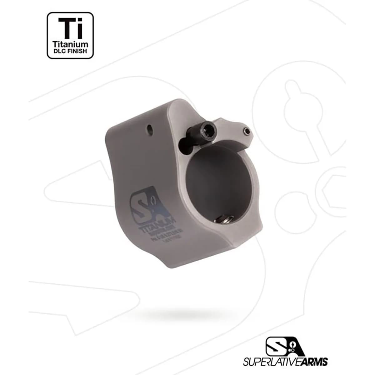 AR-15 Solid Titanium Adjustable Gas Block .875" Gray