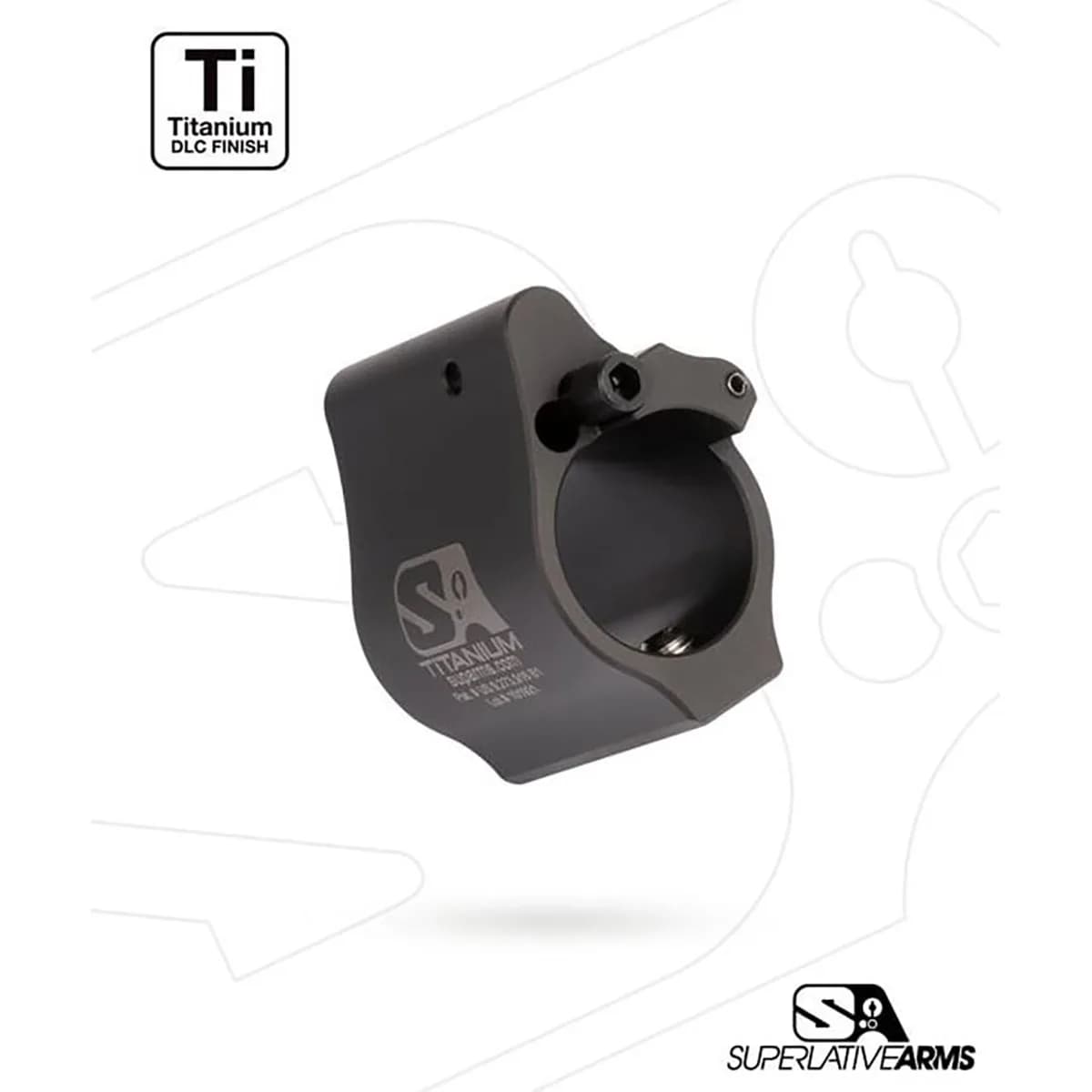 AR-15 Solid Titanium Adjustable Gas Block .936" Black - photo 2