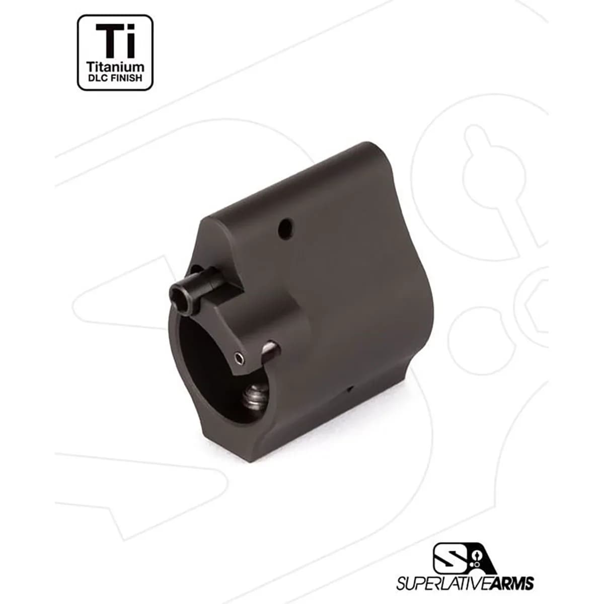 AR-15 Solid Titanium Adjustable Gas Block .875" Black
