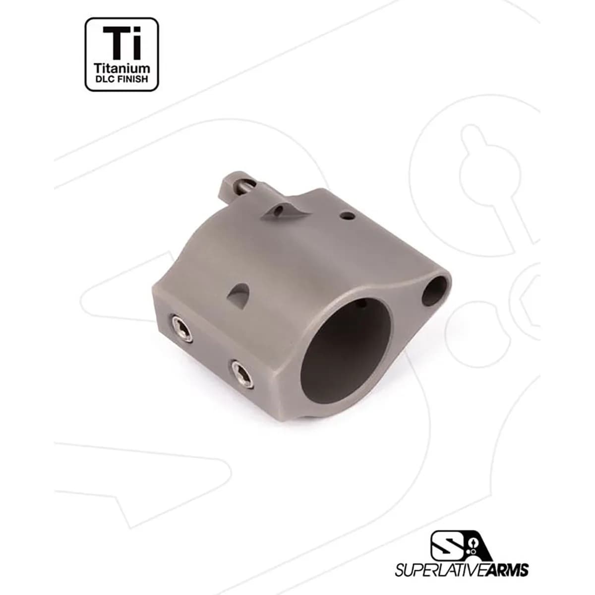 AR-15 Solid Titanium Adjustable Gas Block .625" Gray - photo 4
