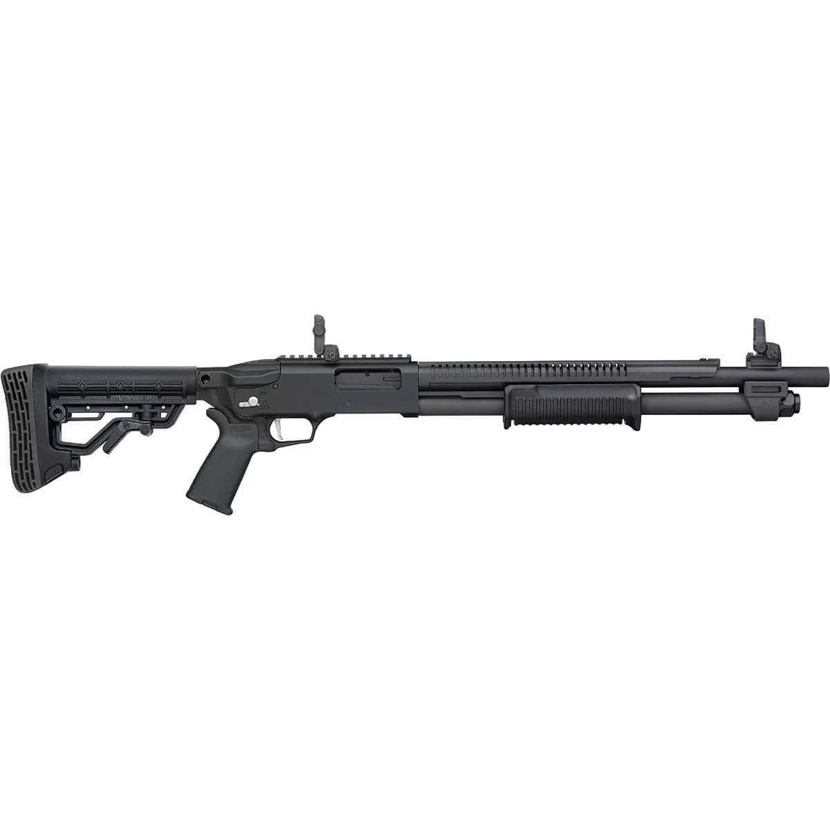 590R 12 Gauge 18.5" BBL 7 Round Black W/MBUS Sights Black