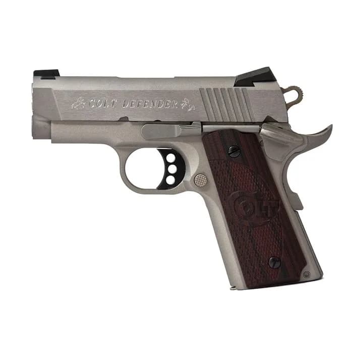 Defender 45 ACP 3" BBL (1)7RD Mag SS/Black w/Cherry Grip