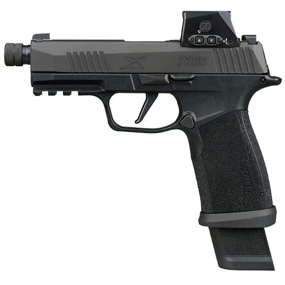 P365-X-MACRO TACOPS 9mm 4.3" BBL Thrd (4)21RD BLK w/Romeo-X