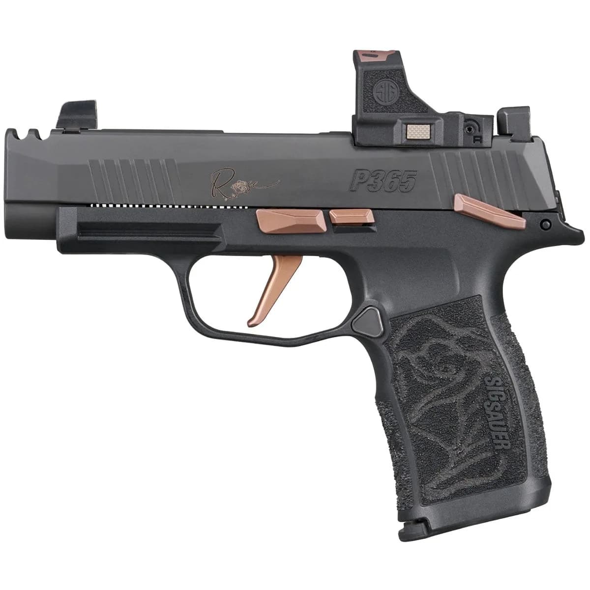 P365XL Rose 9mm Comp 3.1"BBL (2)12RD w/Man Safety BLK/Rose