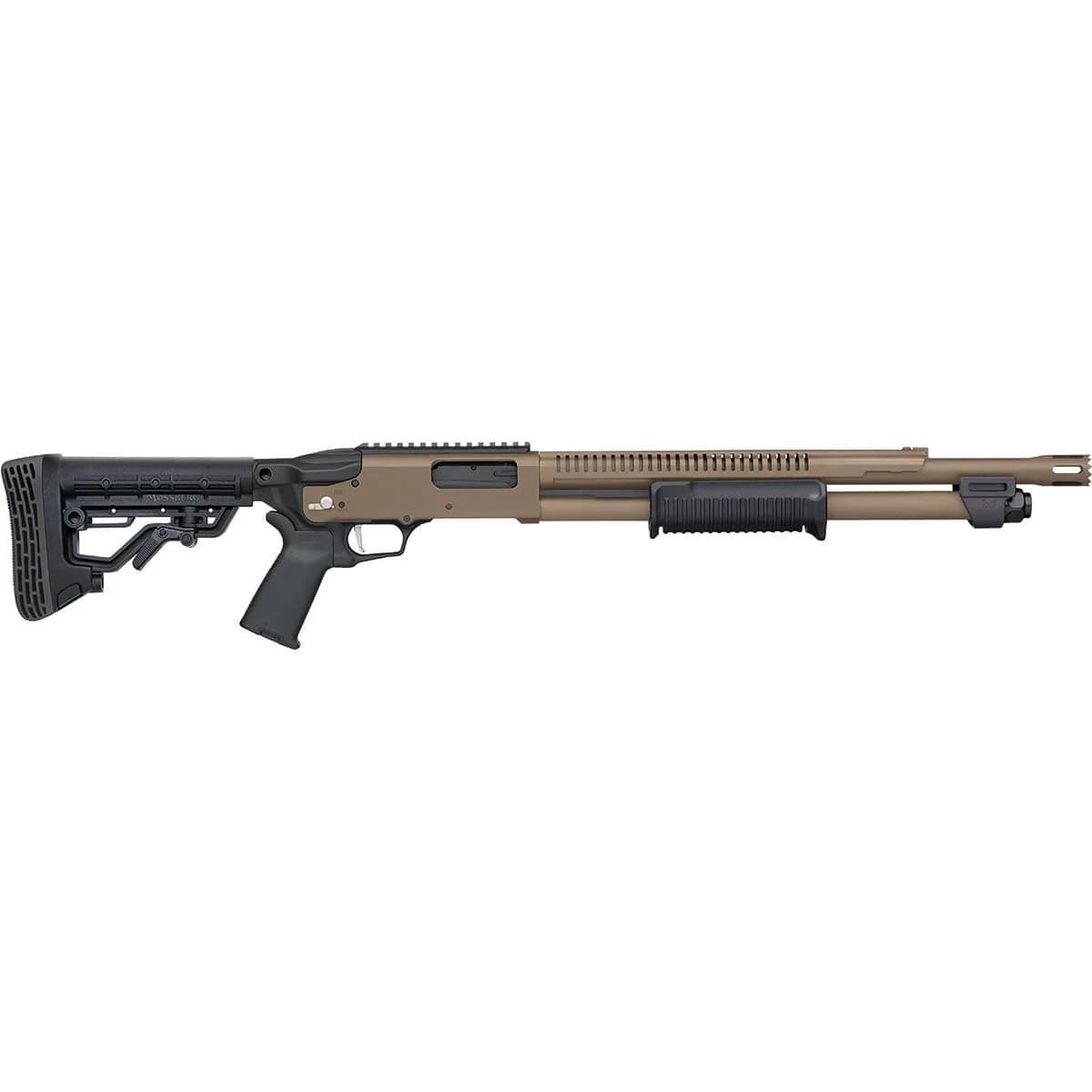 590R 12 Gauge 18.5" BBL 7 Round Black W/Picatinny Rail FDE