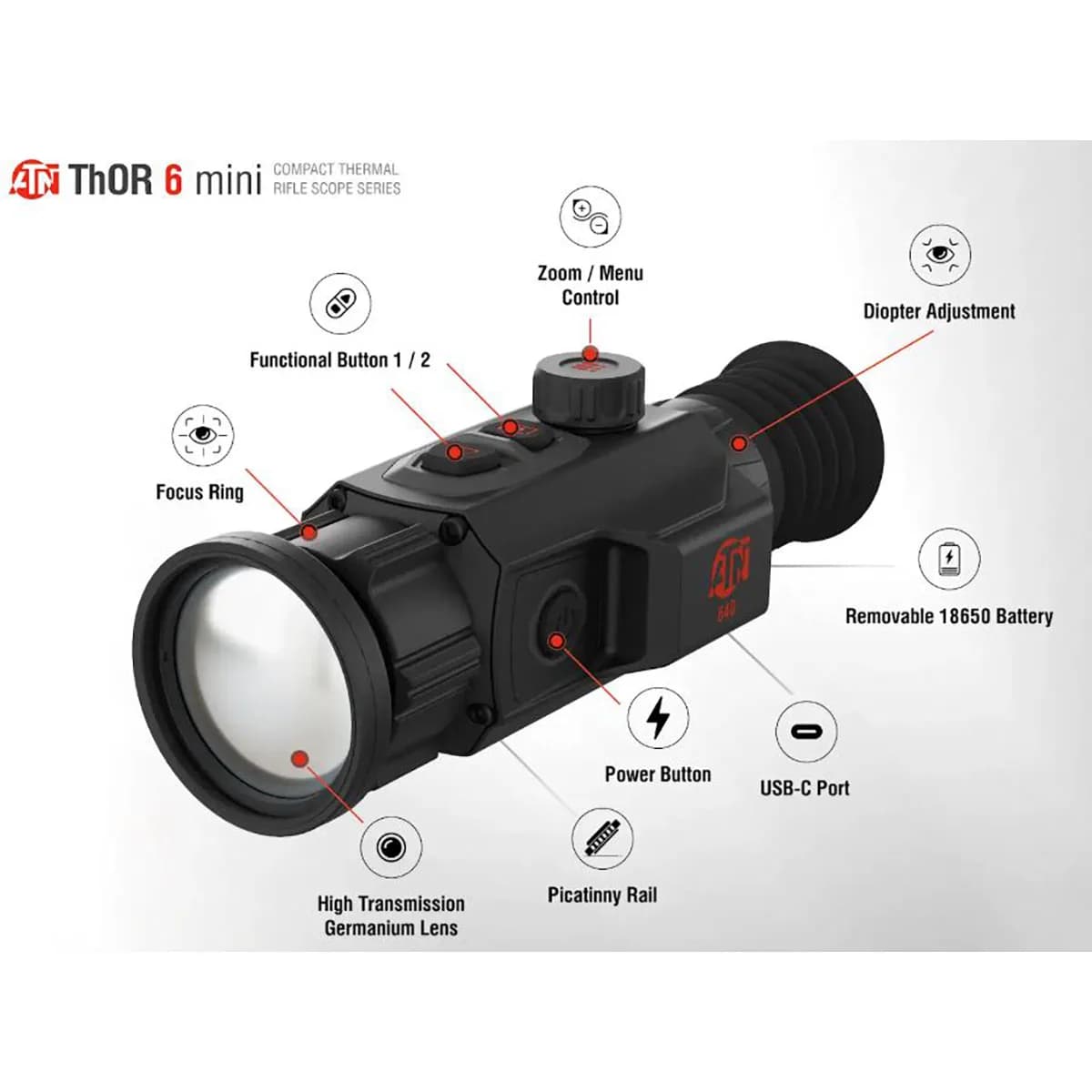 ThOR 6 Mini 3.5-28x 256ร192 Res Compact Thermal Rifle Scope - photo 9