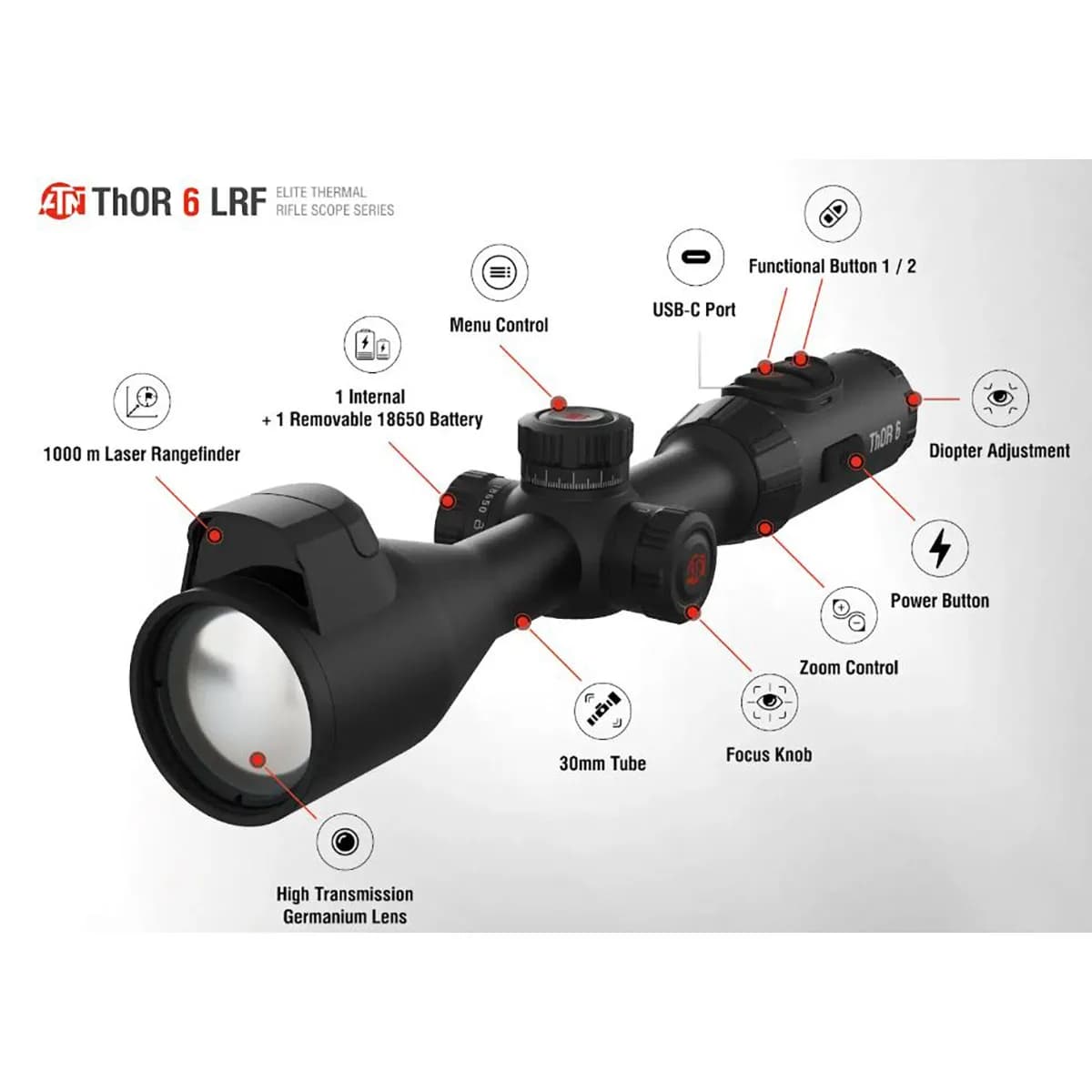 Elite 2-16x 640X512 Res Thermal Rifle Scope w/Laser - photo 10