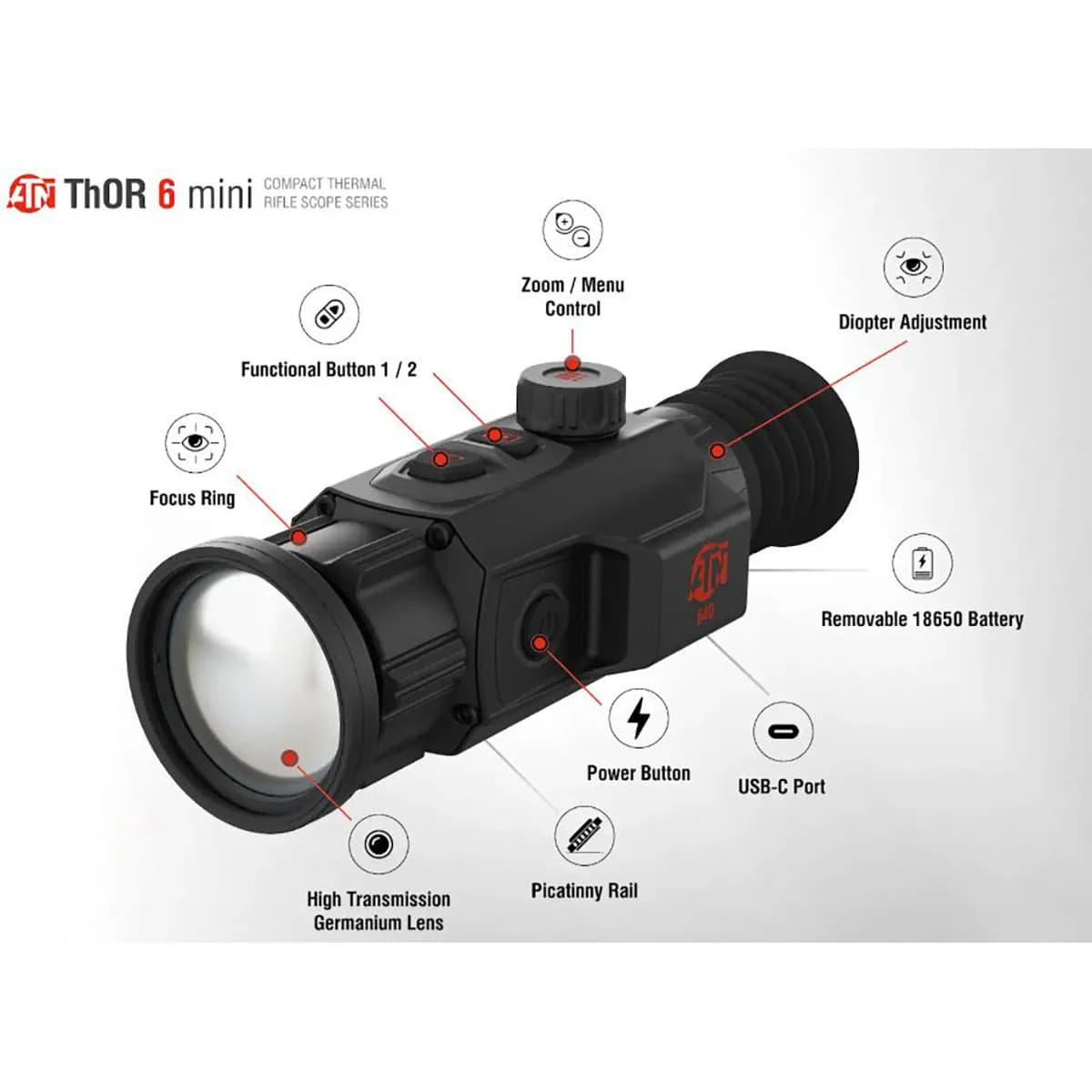 ThOR 6 Mini 2-16x 640X512 Res Compact Thermal Rifle Scope - photo 9