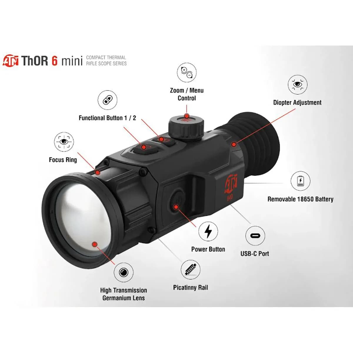 ThOR 6 Mini 3.5-28x 384ร288 Res Compact Thermal Rifle Scope - photo 8