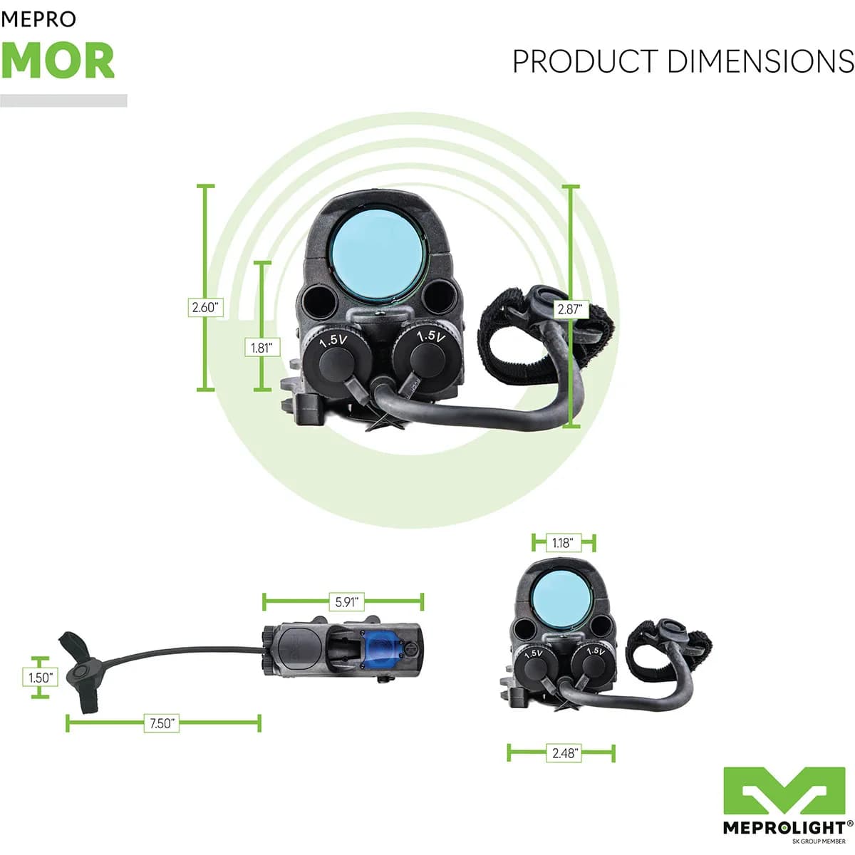 MOR PRO 4.3 MOA Green Dot/Laser pointer/IR Reflex Sight BLK - photo 4