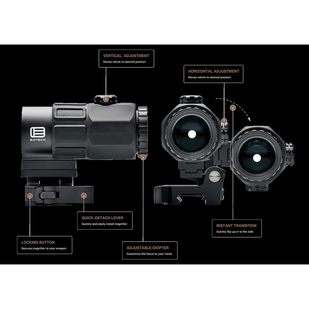 G43 3x Magnifier Micro w/QD Switch-To-Side Mount Black - photo 4