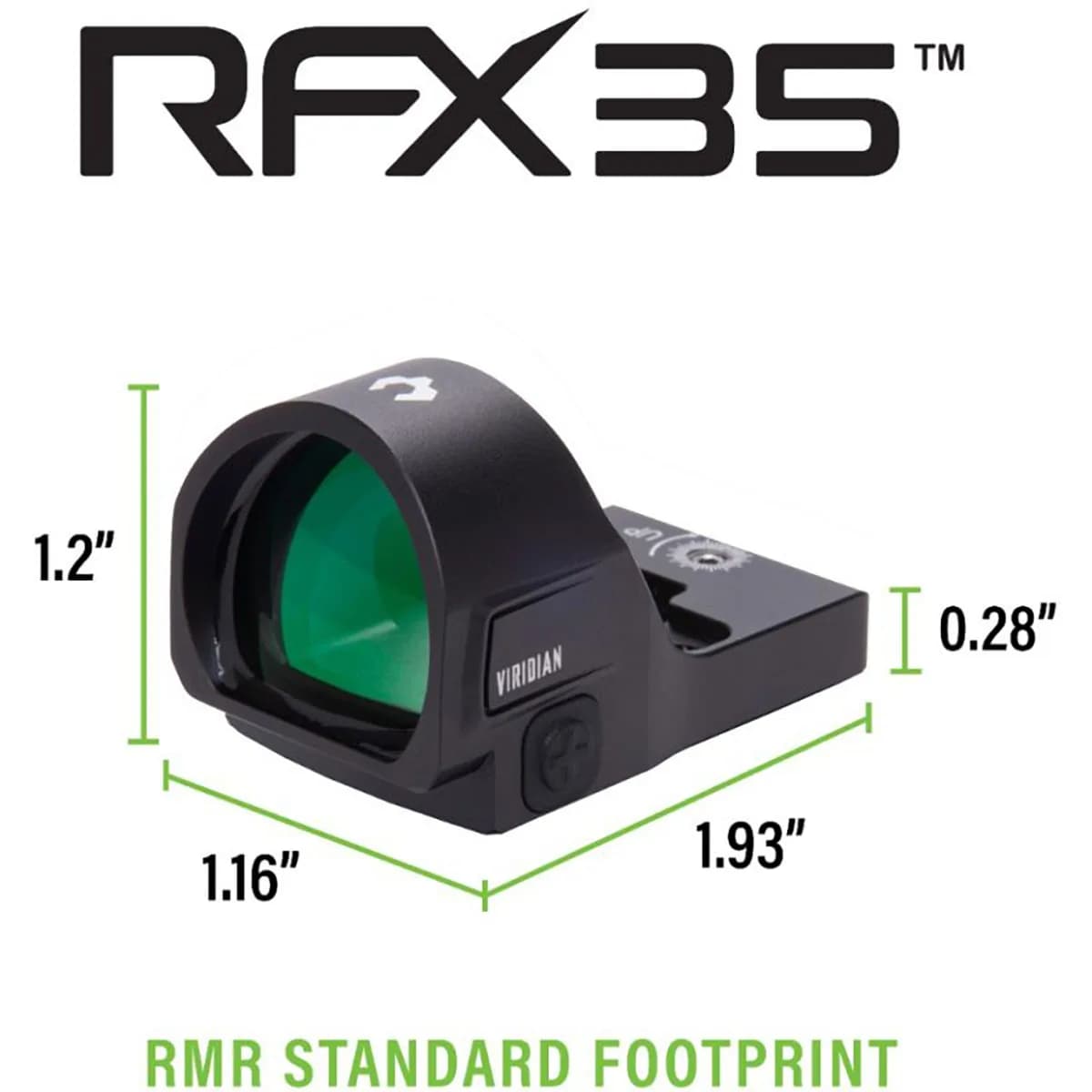 RFX35 1X22 Micro Green Dot Reflex Sight for RMR Black - photo 2