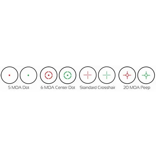 Multiple Reticle/Dual Color Open Red Dot Sight Black