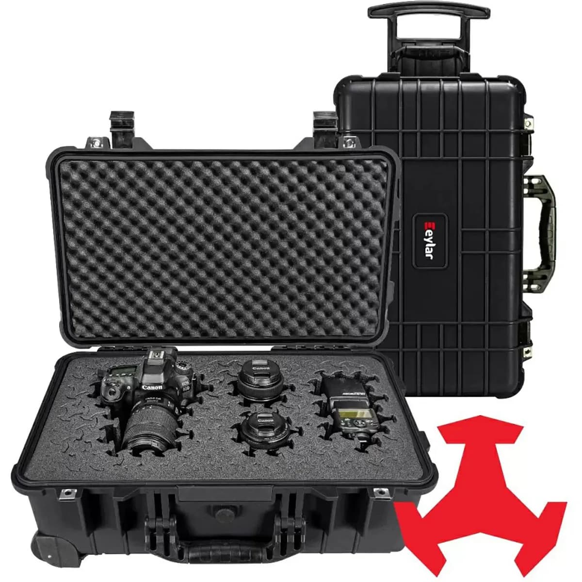 22" Carry-On Roller Hard Case w/Ragar Foam Inserts Black