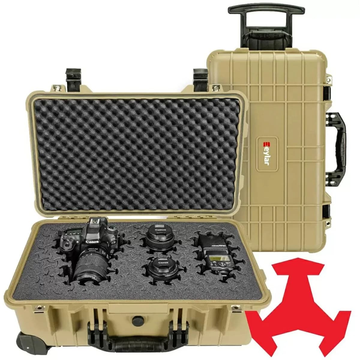 22" Carry-On Roller Hard Case w/Ragar Foam Inserts Tan