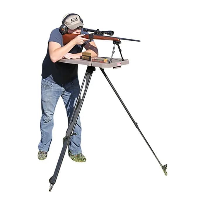 High-Low Shooting Table Adjustable Height Dark Earth