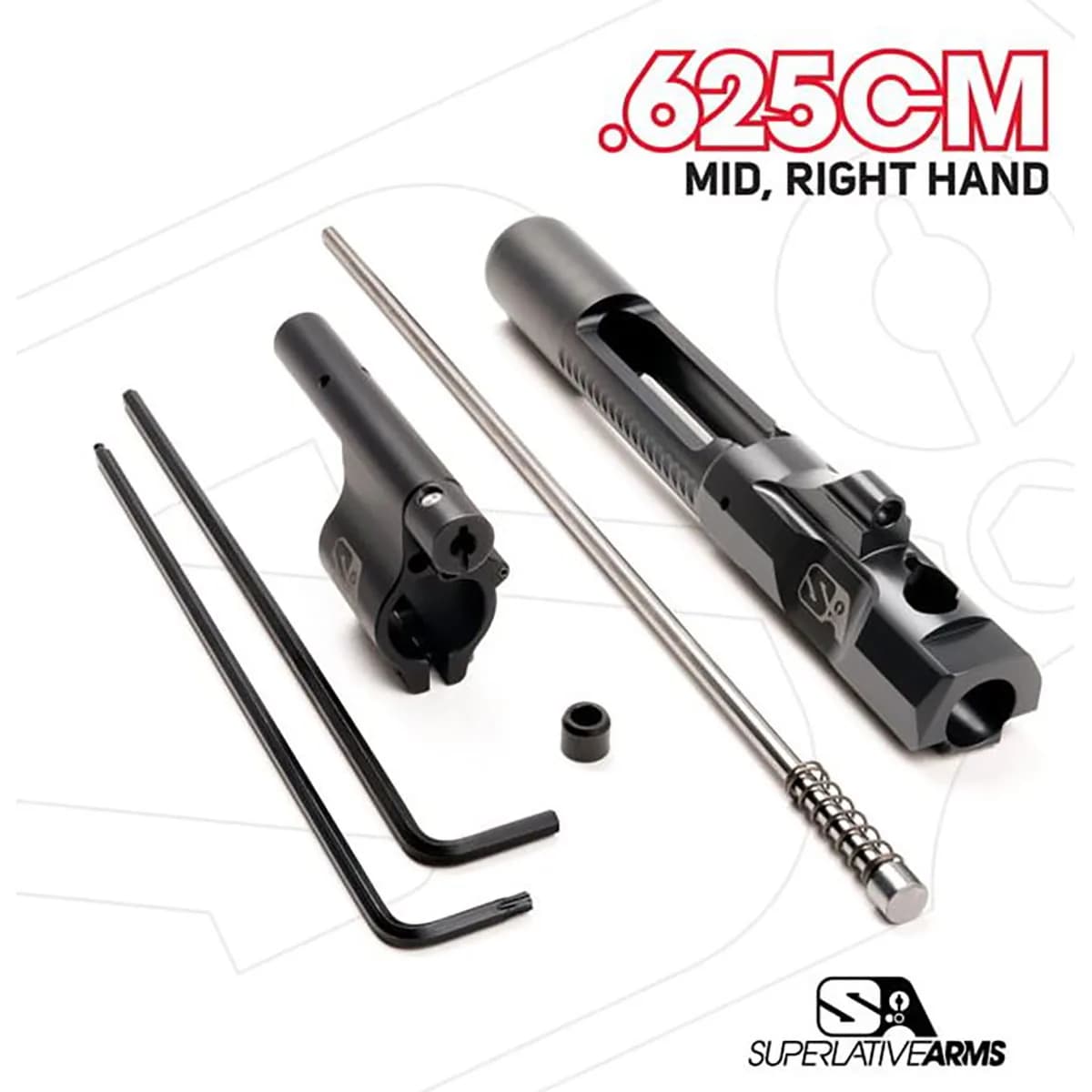 AR-15 Adj Piston System W/ClampOn .625" Gas Block Mid RH