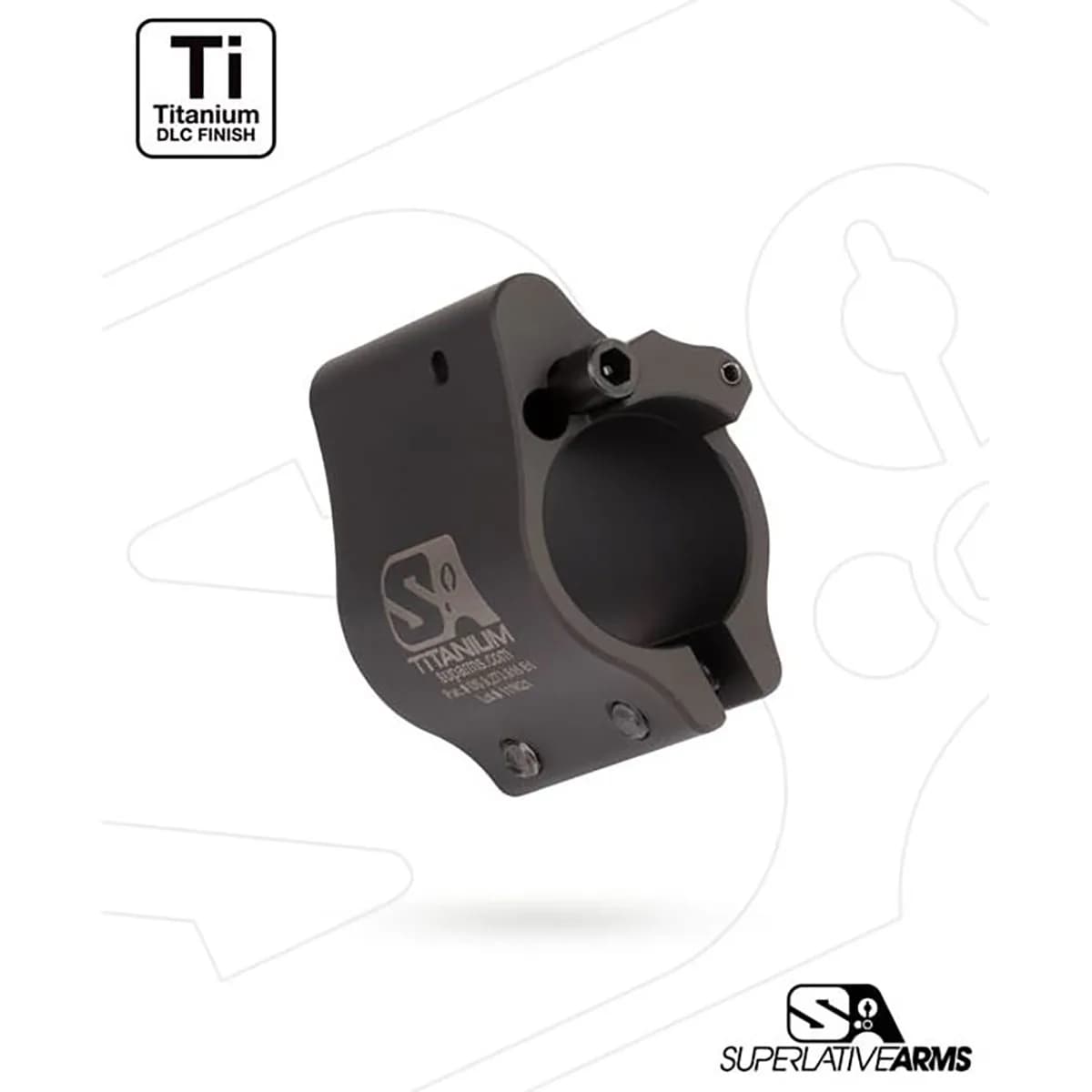 AR-15 Clamp On Titanium Adjustable Gas Block .625" Black