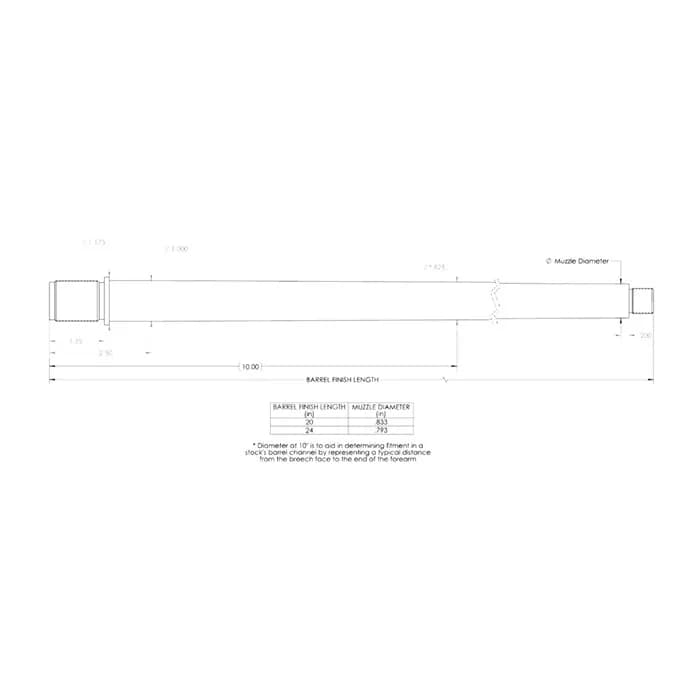 6.5 Creedmoor 1-8 Twist 24" Stainless Steel Sendero Barrel - photo 2