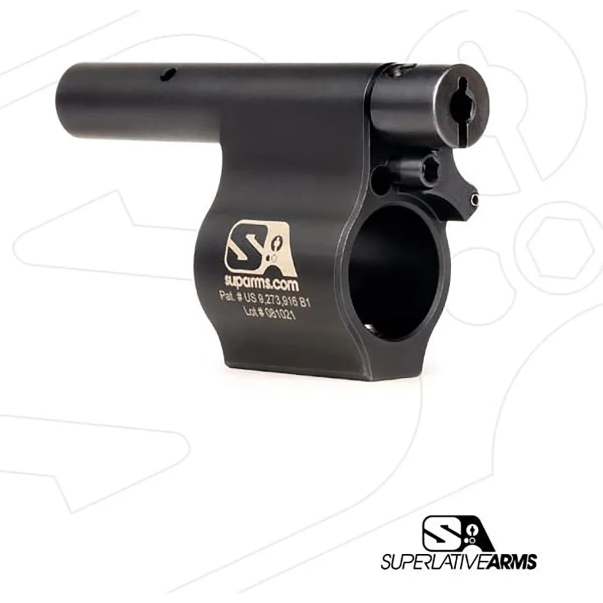 AR-15 Adj Piston System W/Solid .625" Gas Block Midlength LH
