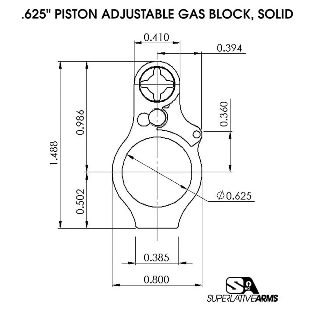 AR-15 Adj Piston System W/Solid .625" Gas Block Midlength LH - photo 5