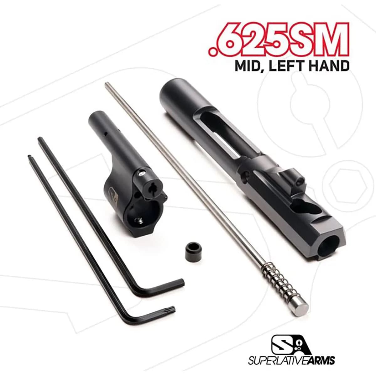 AR-15 Adj Piston System W/Solid .625" Gas Block Midlength LH - photo 6