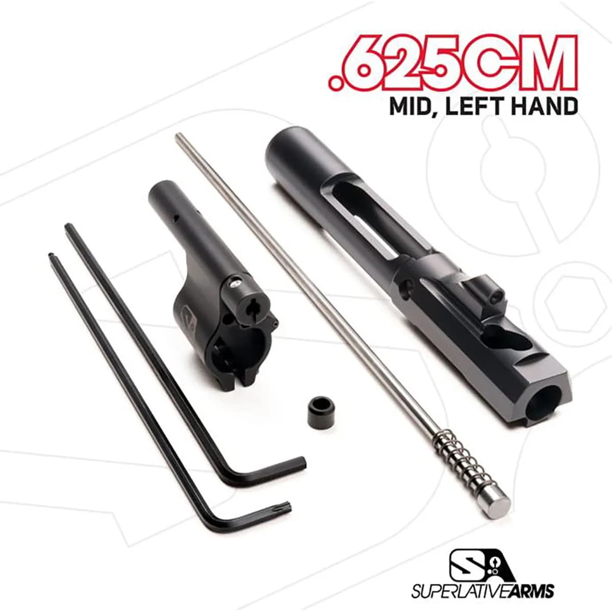 AR-15 Adj Piston System W/ClampOn .625" Gas Block Mid LH - photo 3