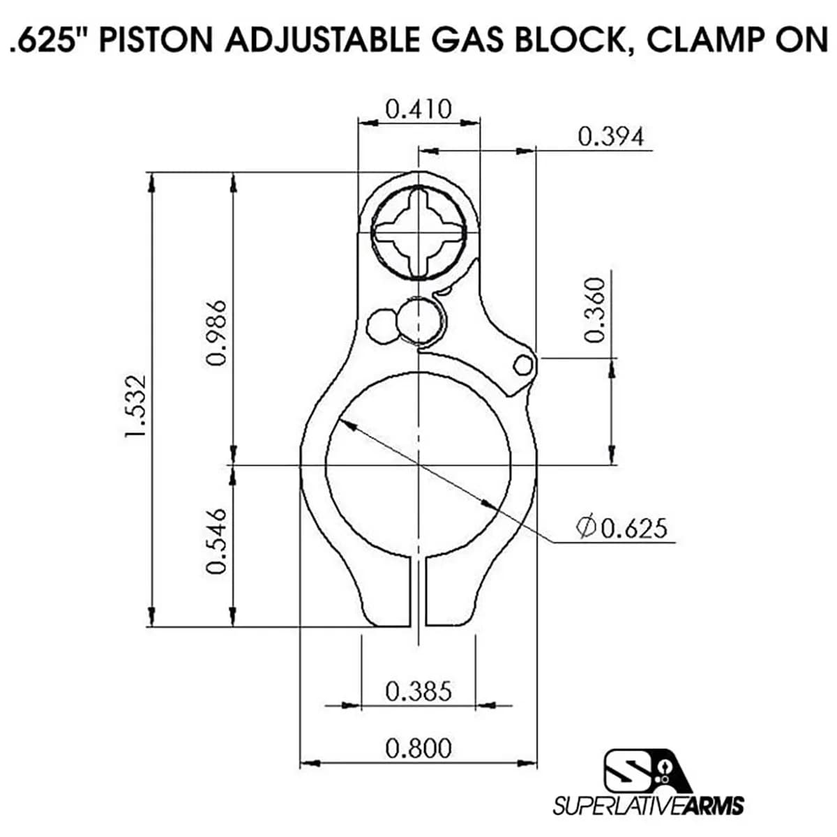 AR-15 Adj Piston System W/ClampOn .625" Gas Block Carbine RH - photo 3