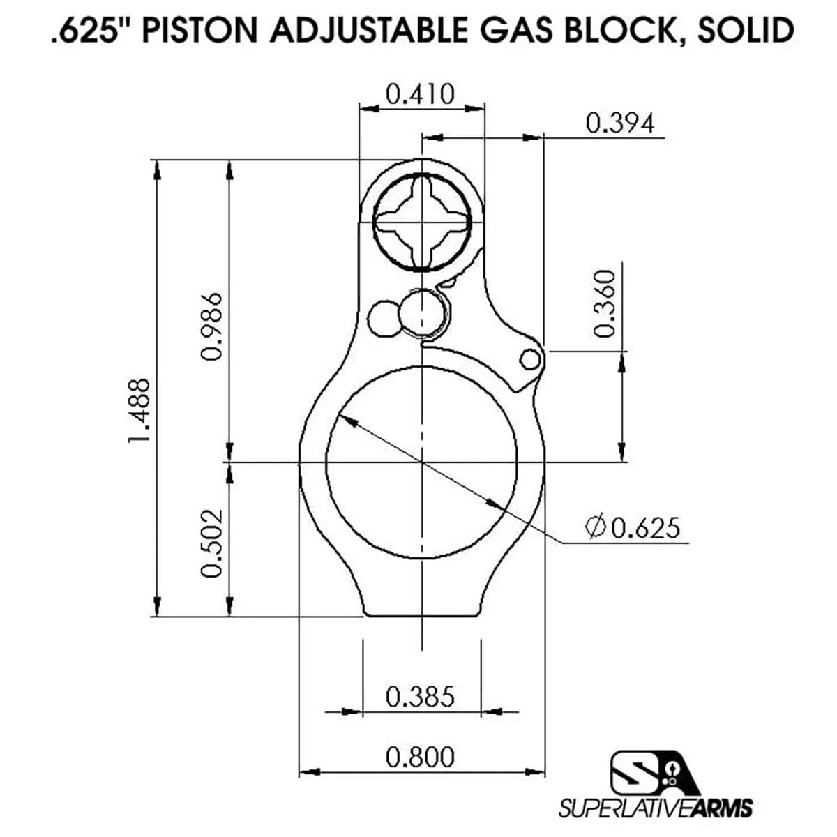 AR-15 Adj Piston System W/Solid .625" Gas Block Carbine RH - photo 2