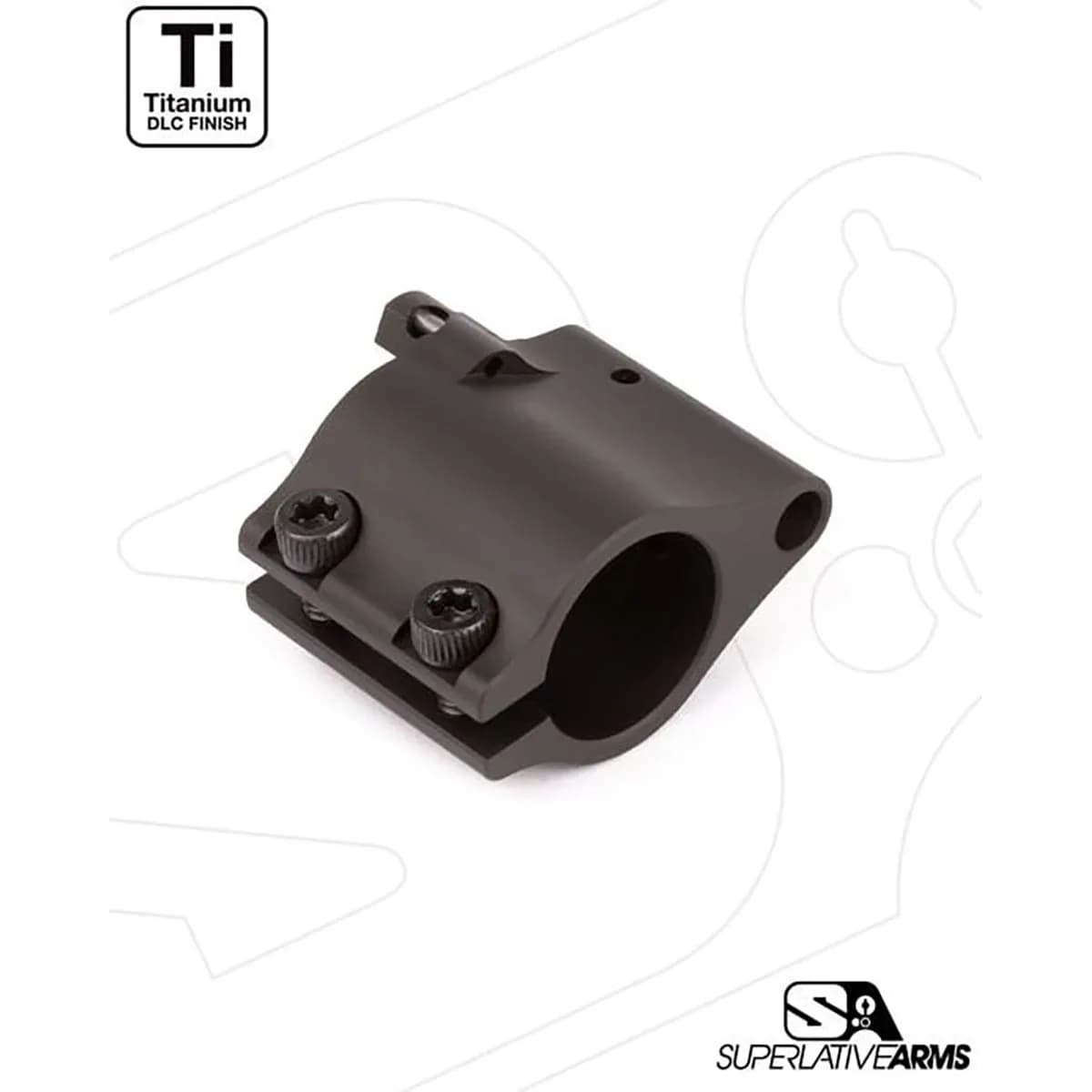 AR-15 Clamp On Titanium Adjustable Gas Block .936" Black