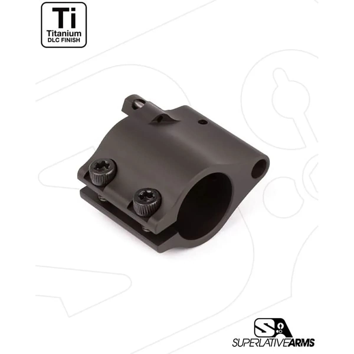 AR-15 Clamp On Titanium Adjustable Gas Block .875" Black