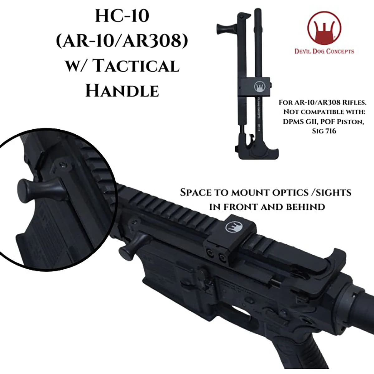 AR-308 HC-10 Side Charging Handle w/Tactical Pull Handle