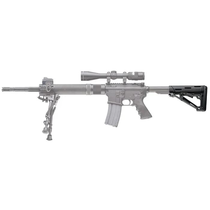 AR-15 OverMolded Buttstock Collapsible Comm Black Rubber - photo 3