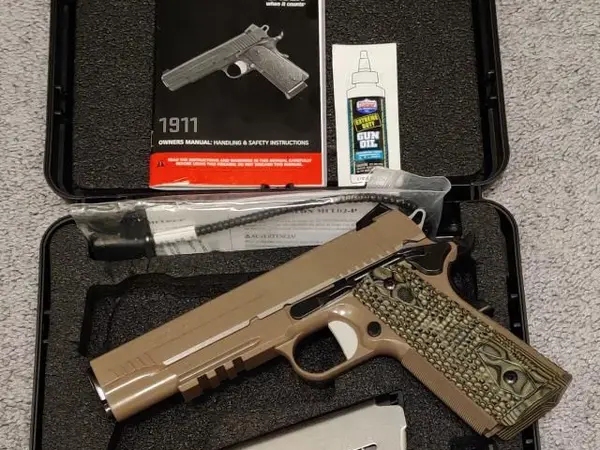 FINAL PRICE DROP! NIB UNFIRED SIG 1911 SCORPION, .45 ACP, FDE/TAN, W/ACCESSORY RAIL - DISCONTINUED MODEL - TAX FREE!!