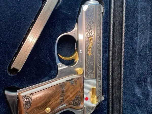 Walther PPK 24K gold engraved
