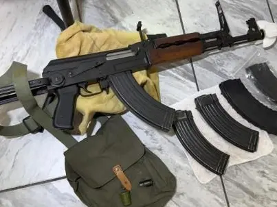 YUGO MILITARY M70 RIFLE COMPLETE W/ FOLDING STOCK & GRENADE LAUNCHER & INERT PRACTICE GRENADE YUGOSLAVIAN AK47 7.62 AK-47